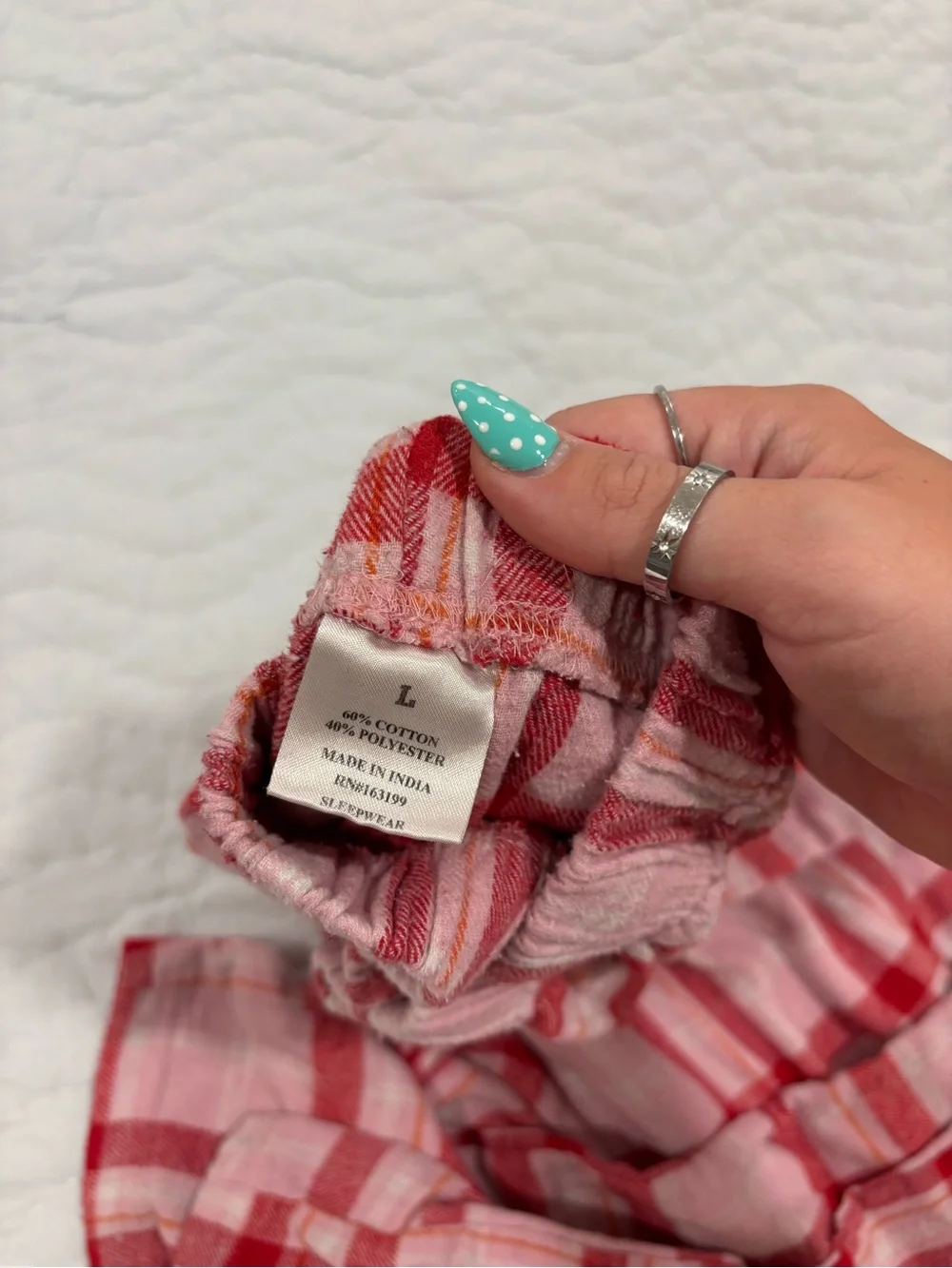 Red Plaid Elastic-Waist Pajama Bottoms
